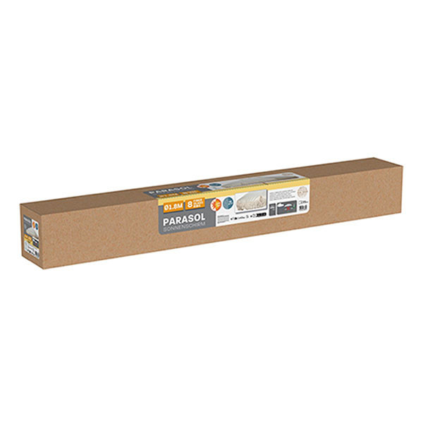 Gardalux Parasol | Gardalux | Ø 180 x 118 cm (Beige, Rond, Hout) FE5000150 K170105263 - 2