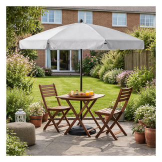 Gardalux Parasol | Gardalux | Ø 200 x 235 cm (Lichtgrijs, Kantelbaar, UPF 30+) KT4000520 K170105969 - 3