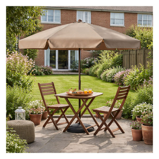 Gardalux Parasol | Gardalux | Ø 200 x 235 cm (Taupe, Kantelbaar, UPF 30+) KT4000510 K170105968 - 3