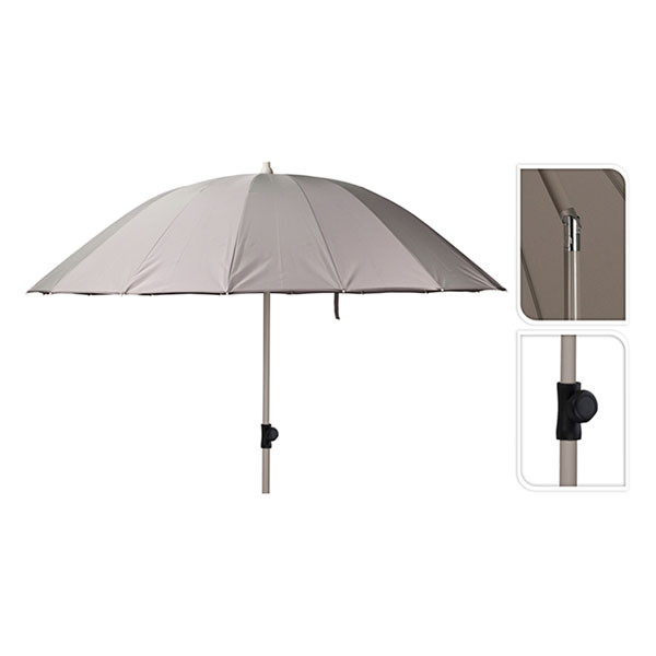 Gardalux Parasol | Gardalux | Ø 220 x 190 cm (Grijs, Kantelbaar, Rond) X11000920 K170105262 - 2