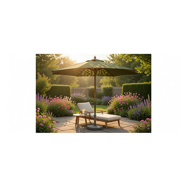 Gardalux Parasol | Gardalux | Ø 250 x 220 cm (Groen, Rond, Hout, UV 30+) FE5000120 K170105267 - 2