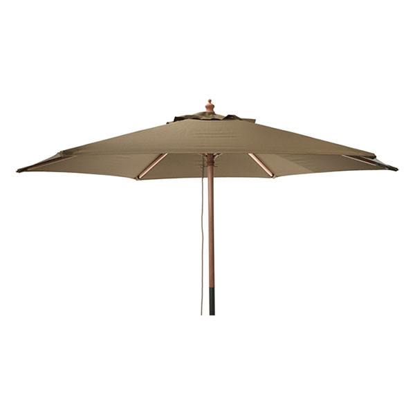 Gardalux Parasol | Gardalux | Ø 250 x 220 cm (Taupe, Rond, Hout, UV 30+) FE5000110 K170105266 - 1