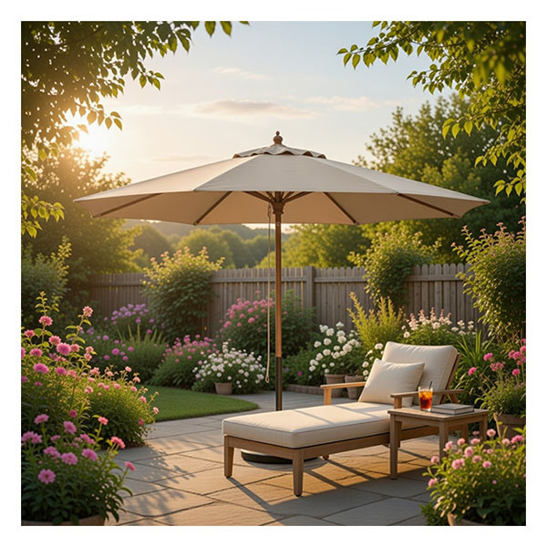 Gardalux Parasol | Gardalux | Ø 250 x 220 cm (Taupe, Rond, Hout, UV 30+) FE5000110 K170105266 - 2