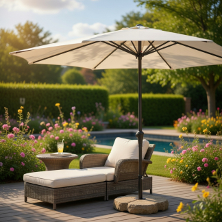 Gardalux Parasol | Gardalux | Ø 270 cm (Crème, Half) FE9000010 K170105961 - 3