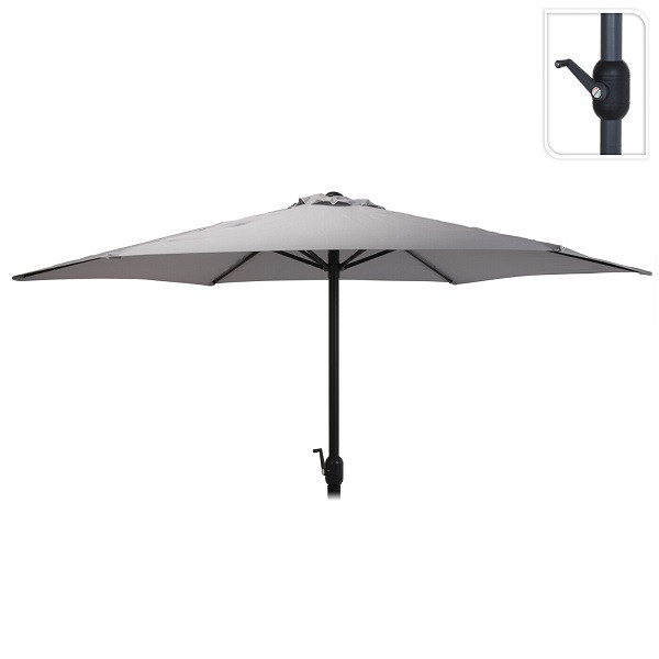 Gardalux Parasol | Gardalux | Ø 270 x 245 cm (Verstelbaar, Licht grijs, Rond) FD4300720 K170104758 - 1