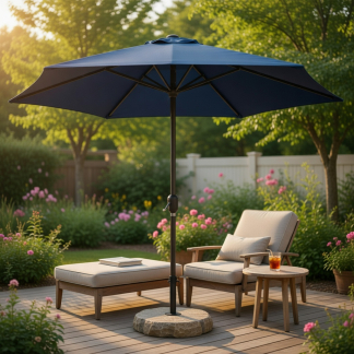 Gardalux Parasol | Gardalux | Ø 300 x 248 cm (Blauw, Rond, UPF 30+) FD4200640 K170105956 - 3