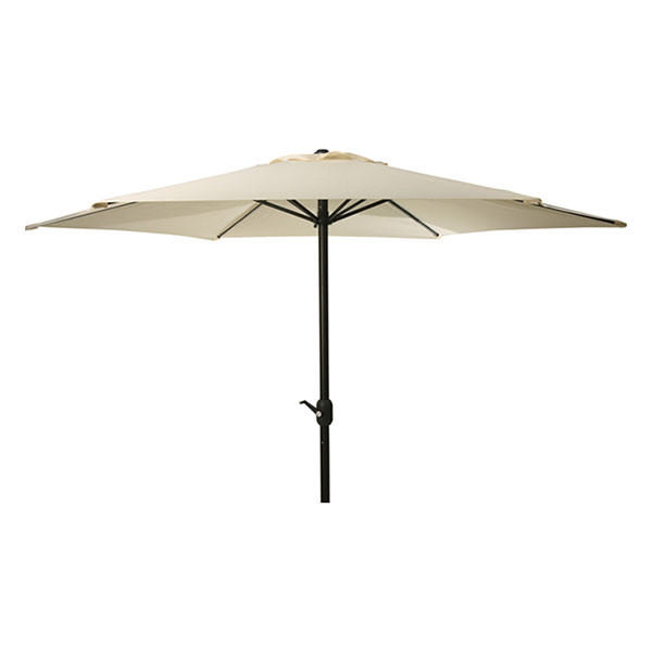 Parasol | Gardalux | Ø 300 x 248 cm (Crème, Rond, UPF 30+)