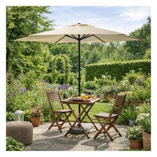 Gardalux Parasol | Gardalux | Ø 300 x 248 cm (Crème, Rond, UPF 30+) FD4200600 K170105952 - 4