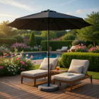 Gardalux Parasol | Gardalux | Ø 300 x 248 cm (Donkergrijs, Rond, UPF 30+) FD4200630 K170105955 - 3