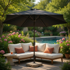 Gardalux Parasol | Gardalux | Ø 300 x 248 cm (Zwart, Rond, UPF 30+) FD4200660 K170105957 - 2