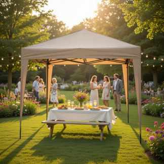 Gardalux Partytent | Gardalux | 295 x 295 x 250 cm (Taupe, Polyester, UPF 30+) FE7000400 K170105910 - 3