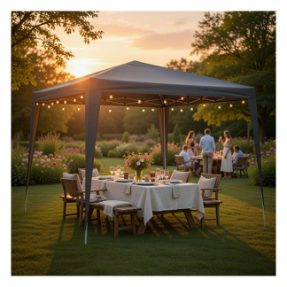 Gardalux Partytent | Gardalux | 3 x 3 x 2.45 m (Grijs, Kunststof) DW6000020 DW8100740 K170104843 - 2