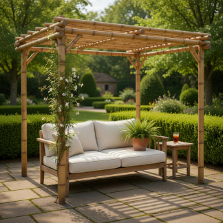 Gardalux Pergola | Gardalux | 170 x 170 x 220 cm (Bamboe) VM4000220 K170105983 - 2