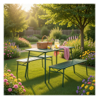 Gardalux Picknickset | Gardalux | 3-delig (Metaal, Groen) X80000410 K170103232 - 2