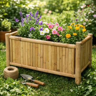 Gardalux Plantenbak | Gardalux | 58 x 28 x 28 cm (Bamboe, Binnen/Buiten) VM4000230 K170105843 - 2
