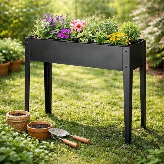 Gardalux Plantenbak | Gardalux | 75 x 26.5 x 75 cm (Op poten, Staal, Antraciet) X73000020 K170105845 - 2