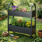 Gardalux Plantenrek | Gardalux | 60 x 22.5 x 75 cm (2 lagen, Staal, Antraciet) X73000010 K170105844 - 2