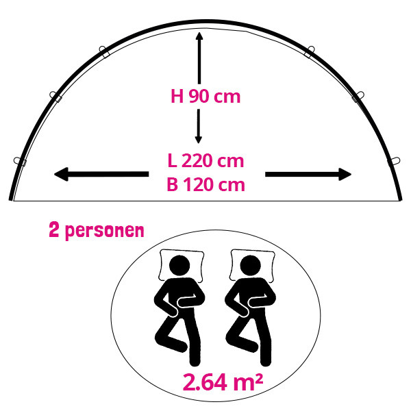 Gardalux Pop-up tent | Redcliffs | 2 personen (220 x 120 x 90 cm, UV beschermd) X92000350 K170104917 - 3