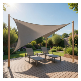 Gardalux Schaduwdoek driehoek | Gardalux | 3.6 x 3.6 x 3.6 meter (Waterafstotend, Taupe) C46400610 K170103450 - 2