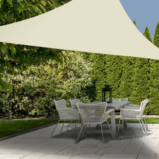 Gardalux Schaduwdoek driehoek | Gardalux | 3 x 3 x 3 meter (Waterafstotend, Crème) C46400500 K170103451 - 2