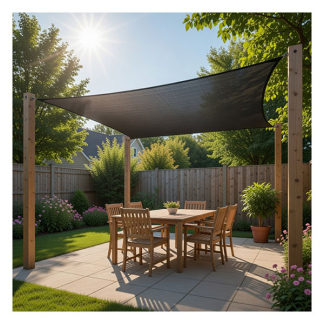 Gardalux Schaduwdoek vierkant | Gardalux | 3 x 3 meter (Waterafstotend, Donkergrijs) C46400720 K170103455 - 2