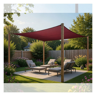 Gardalux Schaduwdoek vierkant | Gardalux | 3 x 3 meter (Waterafstotend, Donkerrood) C46400740 K170103457 - 2