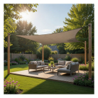 Gardalux Schaduwdoek vierkant | Gardalux | 3 x 3 meter (Waterafstotend, Taupe) C46400710 K170103458 - 2