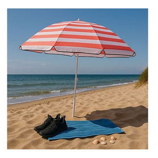 Gardalux Strand parasol | Lifetime Garden | Ø 170 x 205 cm (Roze gestreept, Rond) 50293 K170105161 - 3