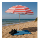 Gardalux Strand parasol | Lifetime Garden | Ø 170 x 205 cm (Roze gestreept, Rond) 50293 K170105161 - 3
