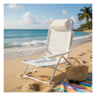 Gardalux Strandstoel | Gardalux | 42 x 47 x 78 cm (Inklapbaar, Wit) LF4000130 K170105937 - 4