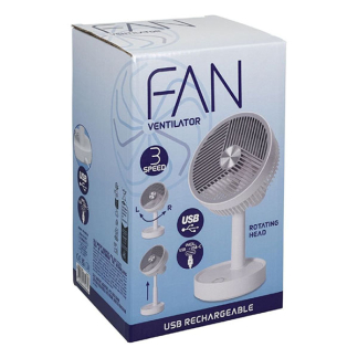 Gardalux Tafelventilator | Gardalux | Ø 13 cm (Oplaadbaar, USB, Wit) 109000520 K170105826 - 4