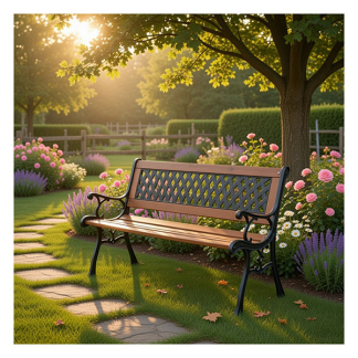 Gardalux Tuinbank | Gardalux | 118 x 50 x 75 cm (Max. 280 kg, Metaal met hout) YA3000060 K170105283 - 2