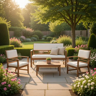 Gardalux Tuinset | Gardalux | 4-delig (Acaciahout, Wit) VM7000010 K170105919 - 6