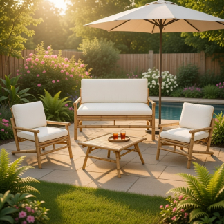 Gardalux Tuinset | Gardalux | 4-delig (Bamboe, Wit) VM4000300 K170105918 - 2