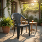 Gardalux Tuinstoel | Gardalux | 45 x 81 cm (Stapelbaar, Kunststof, Zwart) 42990600 K170105933 - 2