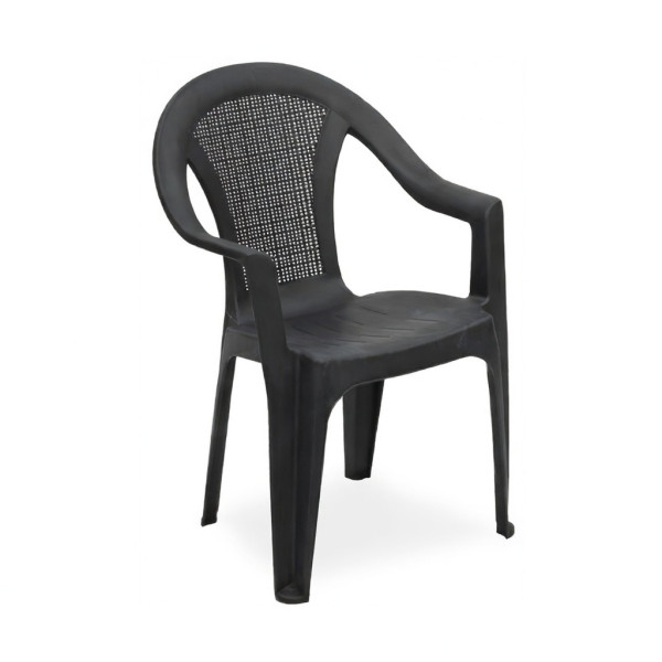 Gardalux Tuinstoel | Gardalux | 45 x 81 cm (Stapelbaar, Kunststof, Zwart) 42990600 K170105933 - 1