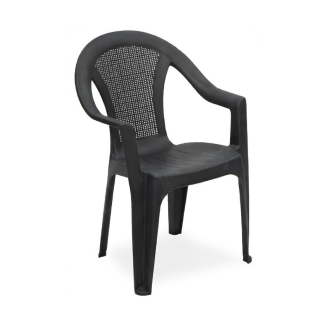 Gardalux Tuinstoel | Gardalux | 45 x 81 cm (Stapelbaar, Kunststof, Zwart) 42990600 K170105933