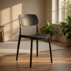 Gardalux Tuinstoel | Gardalux | 51 x 39 x 79 cm (Stapelbaar, UV-bestendig, Kunststof, Zwart) LF3000020 K170105934 - 2