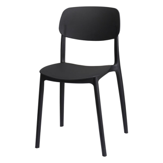 Gardalux Tuinstoel | Gardalux | 51 x 39 x 79 cm (Stapelbaar, UV-bestendig, Kunststof, Zwart) LF3000020 K170105934