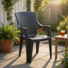 Gardalux Tuinstoel | Gardalux | 55 x 60 x 91 (Stapelbaar, Kunststof, Grijs) 42981610 K170105931 - 2