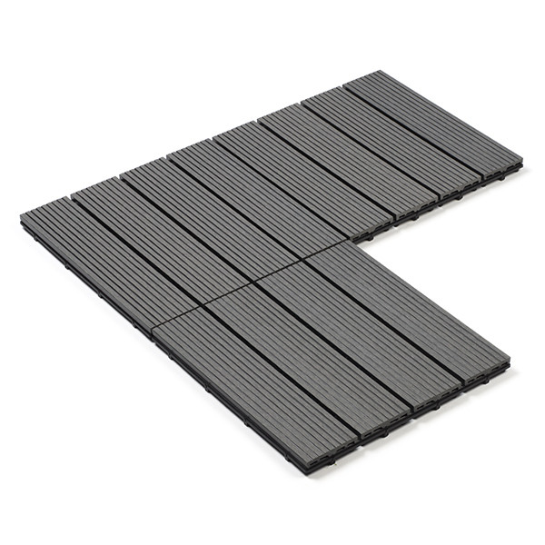 Gardalux Vlondertegels | Gardalux | Grijs (6 stuks, Waterafvoer, Houtcomposiet) X64000020 K170104752 - 1