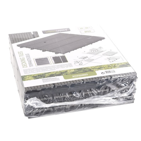 Gardalux Vlondertegels | Gardalux | Grijs (6 stuks, Waterafvoer, Houtcomposiet) X64000020 K170104752 - 4