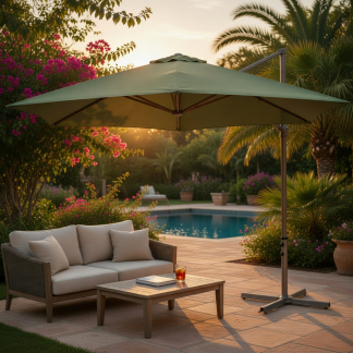 Gardalux Zweefparasol | Gardalux | Ø 300 cm (Groen, UPF 30+) FE8000060 K170105960 - 3