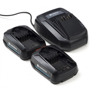 Gardena Accu met oplader | Power For All | 2 accu's (18V, 2500 mAh, Led display, Snelladen) 14907-20 K170114227 - 1