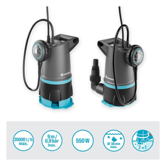 Gardena Dompelpomp | Gardena | 20.000 ltr/u (550 W, 2-in-1, Schoon water, Vuil water, Vlotterschakelaar) 09018-47.000.00 K170100012 - 3
