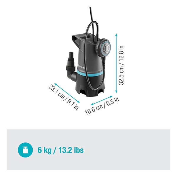 Gardena Dompelpomp | Gardena | 20.000 ltr/u (550 W, 2-in-1, Vuil water, Vlotterschakelaar) 09017-47.000.00 K170100011 - 3