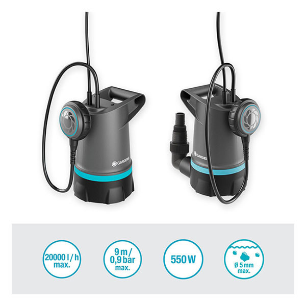 Gardena Dompelpomp | Gardena | 20.000 ltr/u (550 W, Schoon water, Vlotterschakelaar) 09016-47.000.00 K170100010 - 2
