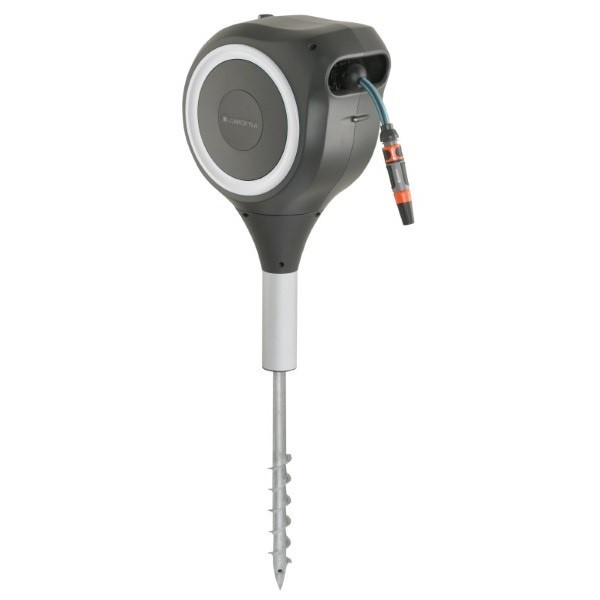 tuinslanghaspel gardena 15 m o 11 mm grondpen vergrendeling wit