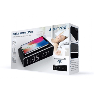 Gembird Digitale wekker | Gembird (Draadloze Qi oplader, LCD display, Zwart) DAC-WPC-01 K170108363 - 