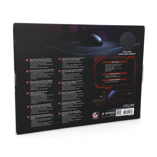 Gembird Gaming muismat | Gembird | 250 x 350 mm (RGB, Antislip) MP-GAMELED-M K101504041 - 4